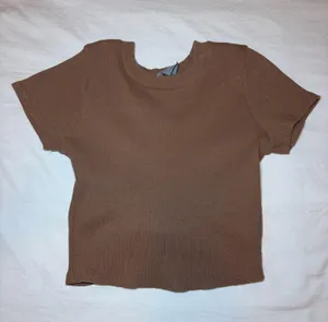 Tilly's Brown crop top with unique tie back thumbnail 1