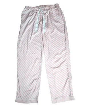 Victoria's Secret Silky Satin Lounge Pink White Stripe Pajama Pant Large thumbnail 1