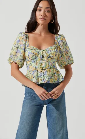 ASTR floral blouse  thumbnail 1
