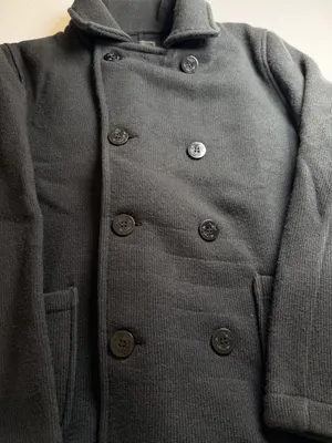 OBEY Propaganda Women’s Small Black Double Breasted Knit Peacoat Jacket thumbnail 6