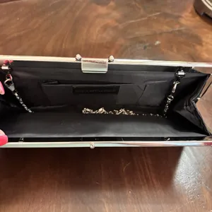 Jessica McClintock Black Satin Evening Clutch Formal Prom Wedding‎ Purse Vintage thumbnail 7