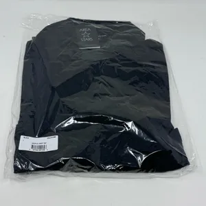 Area Stars Micro Waffle Cropped Top Black Long Sleeve V Neck Collar Size L‎ NEW thumbnail 7