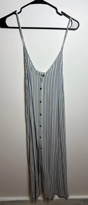 Billabong Women's Button-Down Striped Sleeveless Midi Dress thumbnail 1