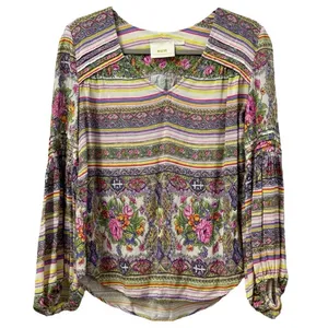 $98 Maeve by Anthropologie Multicolored Ceresco Floral Peasant Blouse XS thumbnail 3