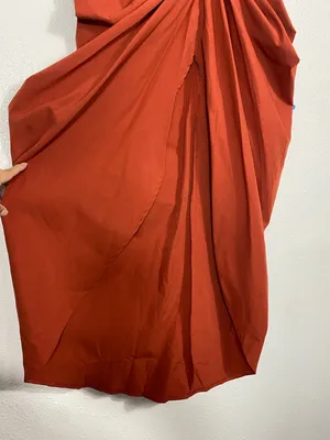 PrettyLittleThing Strapless Sweetheart Ruched Midi Dress in Rust Size 6 thumbnail 9