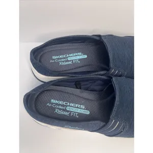 Skechers Women's 8.5 Navy Relaxed Fit Air-Cooled Memory Foam Slip On Shoes thumbnail 11