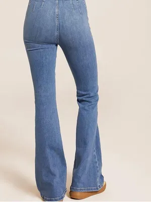 Free People Flare Jeans Jayde Bellbottoms Boho 70s Size 28 thumbnail 2