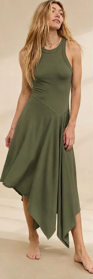 Aerie Asymmetrical Midi Dress thumbnail 1