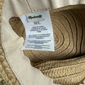Madewell Packable Braided Straw Hat Summer Beach Travel Vacation Sz M/L thumbnail 6