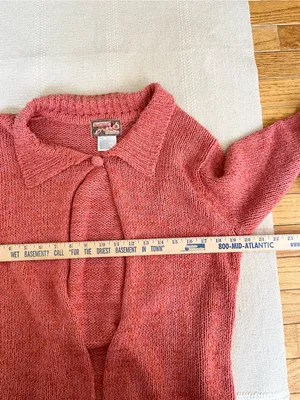 April Cornell Women Knit Cardigan Sweater Button Collar Oversized Boxy M VTG thumbnail 7
