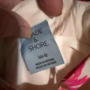 Shade & Shore Textured Palm Print High Leg Swimsuit Size Small thumbnail 11