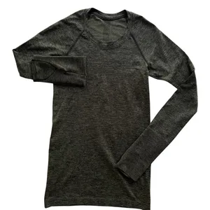 Lululemon Swiftly Tech Long Sleeve Crew 2.0 4 Heathered Army Green Black thumbnail 2