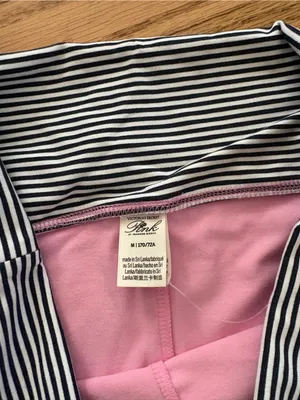 Frankie's Bikinis Pink & Black Striped Lace Cami Pajama Set thumbnail 2