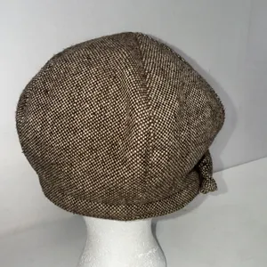 Vtg Y2K Nine West Newsboy‎ Hat Tweed Cap Retro Wool Blend Buckle Detail Preppy thumbnail 4