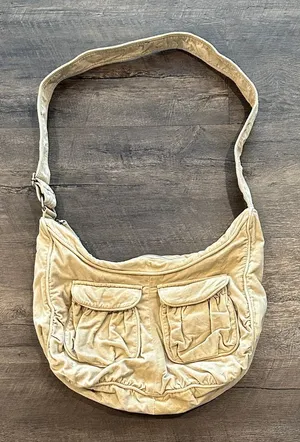 Old Navy Vintage Y2K Cream/Beige Shoulder Boho Messenger Bag thumbnail 1