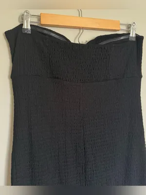 Wild Fable Strapless Twist Detail Knit Tube Midi Bodycon Dress Black Size L thumbnail 8