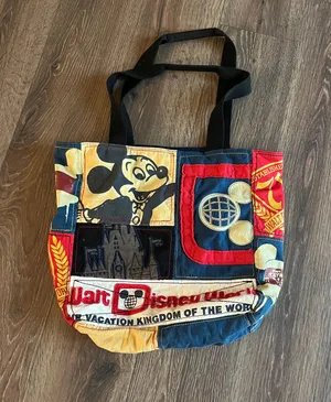Disney Walt  World Patchwork Mickey Multicolored Tote Bag thumbnail 1