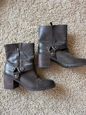 Franco Sarto Benton Moto Harness Leather Ankle Boots 9M Boho Western thumbnail 3