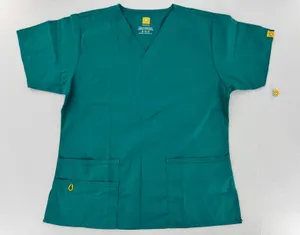 WonderWink Origins Women’s Medium Teal Scrub Top Modern Fit V Neck Medical Nurse thumbnail 1