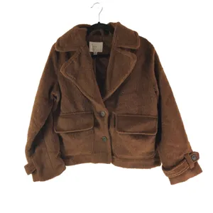 A New Day Womens Brown Button-Up Wool-Blend Jacket Size S thumbnail 3
