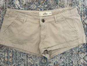 Hollister Khaki Low Rise Micro Shorts W 28 thumbnail 1