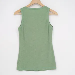Tank Top Womens Small Sage Green Ribbed Knitted Henley Neck Sleeveless Pullover thumbnail 4