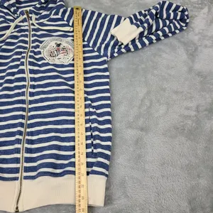 Walt Disney‎ Parks White & Blue Striped Pullover Hoodie Sweatshirt Size Small thumbnail 5