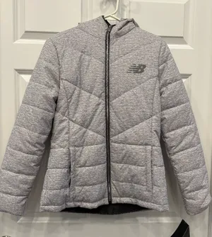 NWT New Balance Light Gray Puffer Coat thumbnail 1