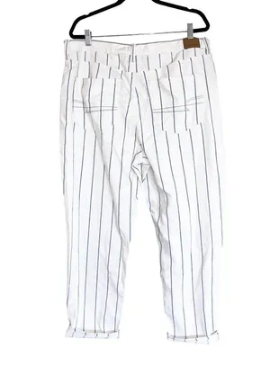 Nwt American Eagle Outfitters Blue White Striped High Rise Mom Jeans thumbnail 3