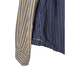 BDG Shirt Women Small Blue Mixed Stripe Band Collar Cotton Top Popover Preppy thumbnail 5