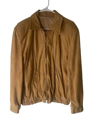 Scully Leatherwear Vintage 90s Size 44 XL Camel Tan‎ Suede Western Bomber Jacket thumbnail 1