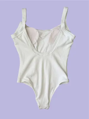 Aerie Waffle Scoop One Piece Swimsuit medium solid white thumbnail 6