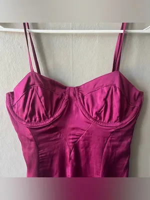 For Love & Lemons Isabella Bustier Hot Pink Fuchsia Mini Dress Size Small thumbnail 4