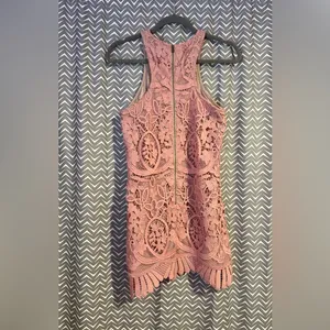 Lovers and Friends | Caspian Shift Dress in pink lace, size XS thumbnail 4