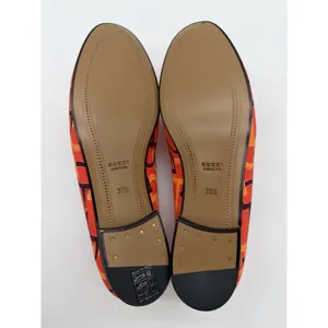 Gucci Jordaan Womens Horsebit Flat Loafer Orange Canvas LOGO EU 38.5 US 8.5 $998 thumbnail 7