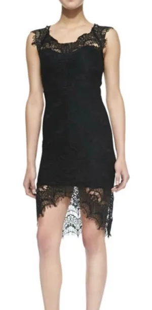Free People Peekaboo Scalloped Lace Slip Dress‎ in Black Size Small thumbnail 1
