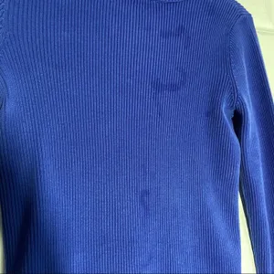 Lauren Ralph Lauren Turtleneck Ribbed Long Sleeve Jewel Tone Royal Blue XS thumbnail 3