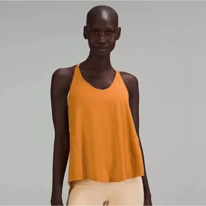 Lululemon Modal Silk Yoga Tank Top Autumn‎ Orange Stretch Tank Small thumbnail 6