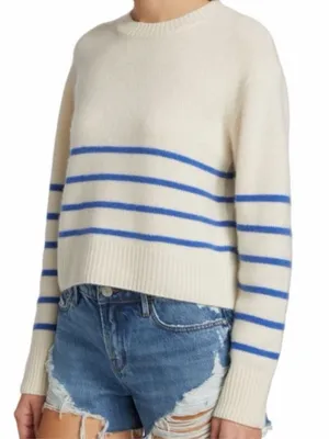 Frame Clean Stripe Cashmere Sweater Jet Stream Multi XL thumbnail 1