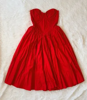 Red Corset Ballgown Style Puff Dress Size S NWT thumbnail 1