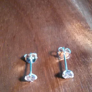 Simulated Pink Diamond Sterling Silver Stud Earrings thumbnail 4