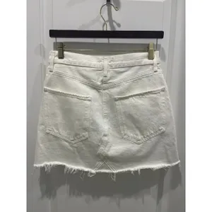 Agolde Quinn Hi Rise White Denim Skirt Sz 27 thumbnail 8