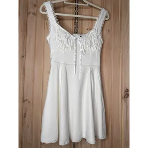 NWOT Lulus Exceptionally Loved White Bustier Skater Mini Dress Engagement Size S thumbnail 2