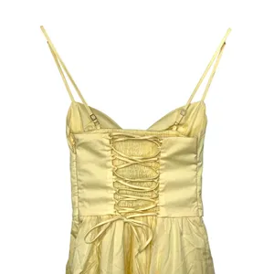 NWT Babyboo Mariella Lemon Yellow Lace Up Corset Fit & Flare Midi Dress Size XS thumbnail 11