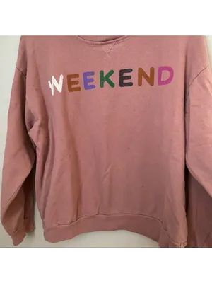 Blank Paige Sweatshirt Crewneck Weekend Graphic Pink Casual Athleisure Trendy thumbnail 8
