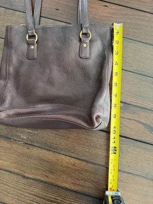 Vintage Dockers Brown Leather Bag Classic Structured Tote thumbnail 8