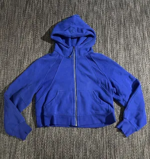 Lululemon Scuba Oversized Full Zip Riverside Blue Light Cotton Terry Size XS/S thumbnail 1