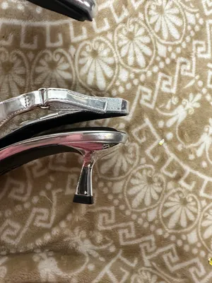 Anne Klein Metallic Silver Pointed Slingback pumps with Bow thumbnail 3