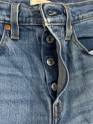 Levi's Wedgie Straight Leg Classic Blue Jeans Button Fly WOMEN’S SIZE 27 Waist thumbnail 5