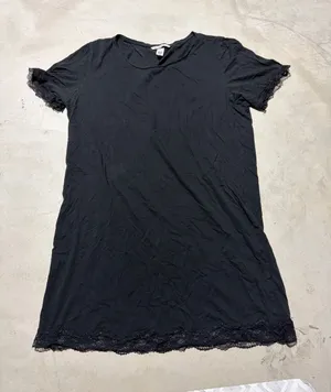 Victoria’s Black Lace-Trim Short Sleeve nightgown Dress medium thumbnail 1